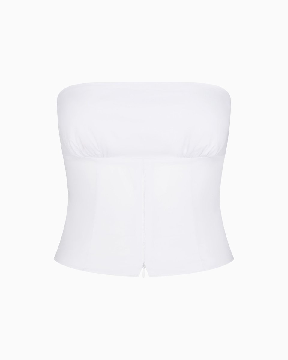 tope tubetop 白 Poplin Tube Top | White – Khy