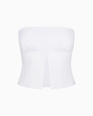 Poplin Tube Top | White