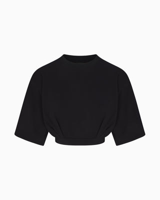 Boxy Cropped Tee | Black