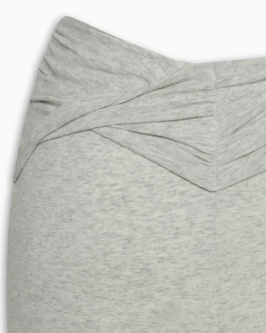 Asymmetrical Foldover Leggings | Heather Grey