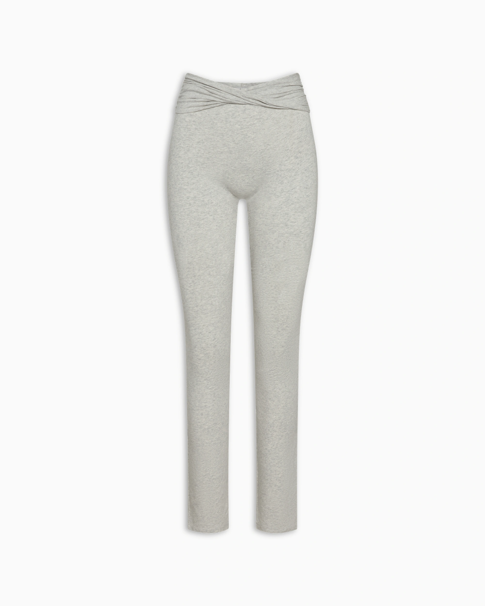 Asymmetrical Foldover Leggings Heather Grey – Khy