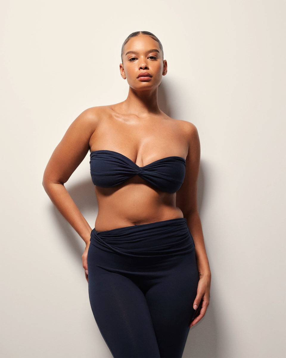 Asymmetrical Foldover Leggings | Midnight