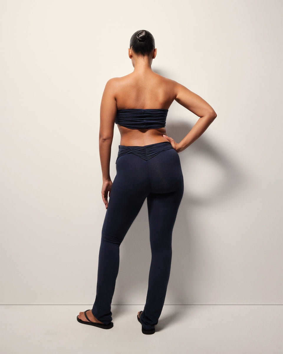 Asymmetrical Foldover Leggings | Midnight