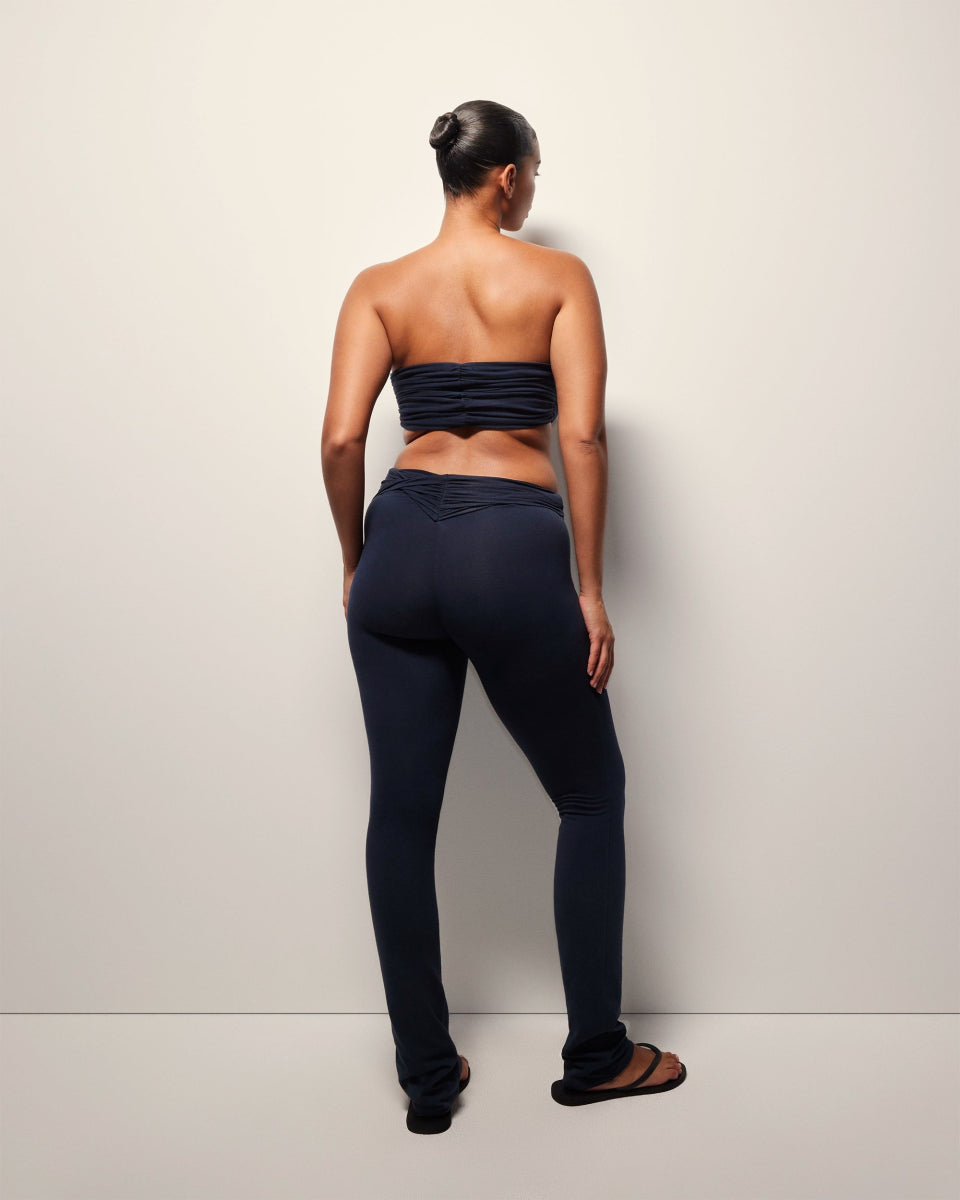 Asymmetrical Foldover Leggings | Midnight