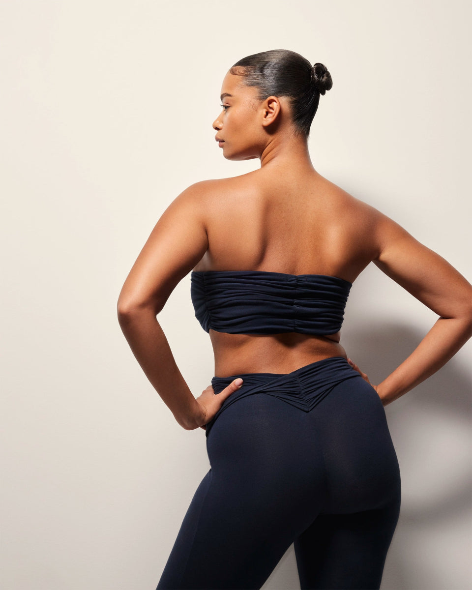 Asymmetrical Foldover Leggings | Midnight