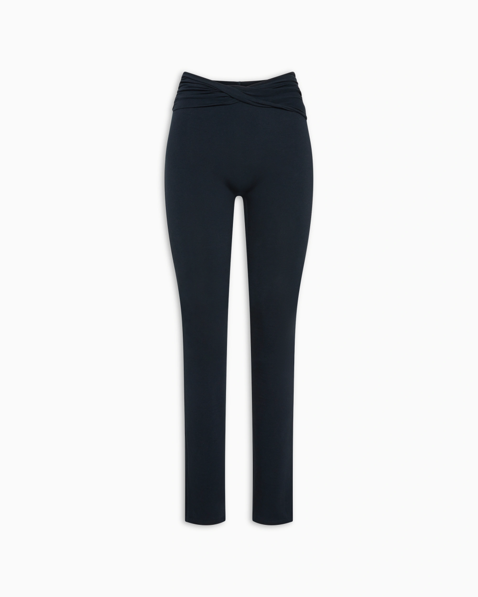 Asymmetrical Foldover Leggings | Midnight