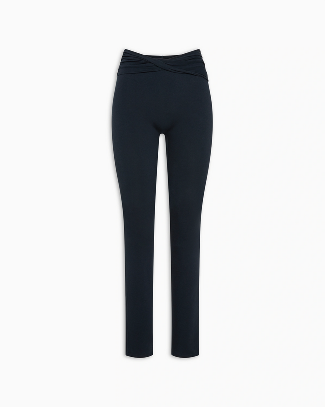 Asymmetrical Foldover Leggings | Midnight