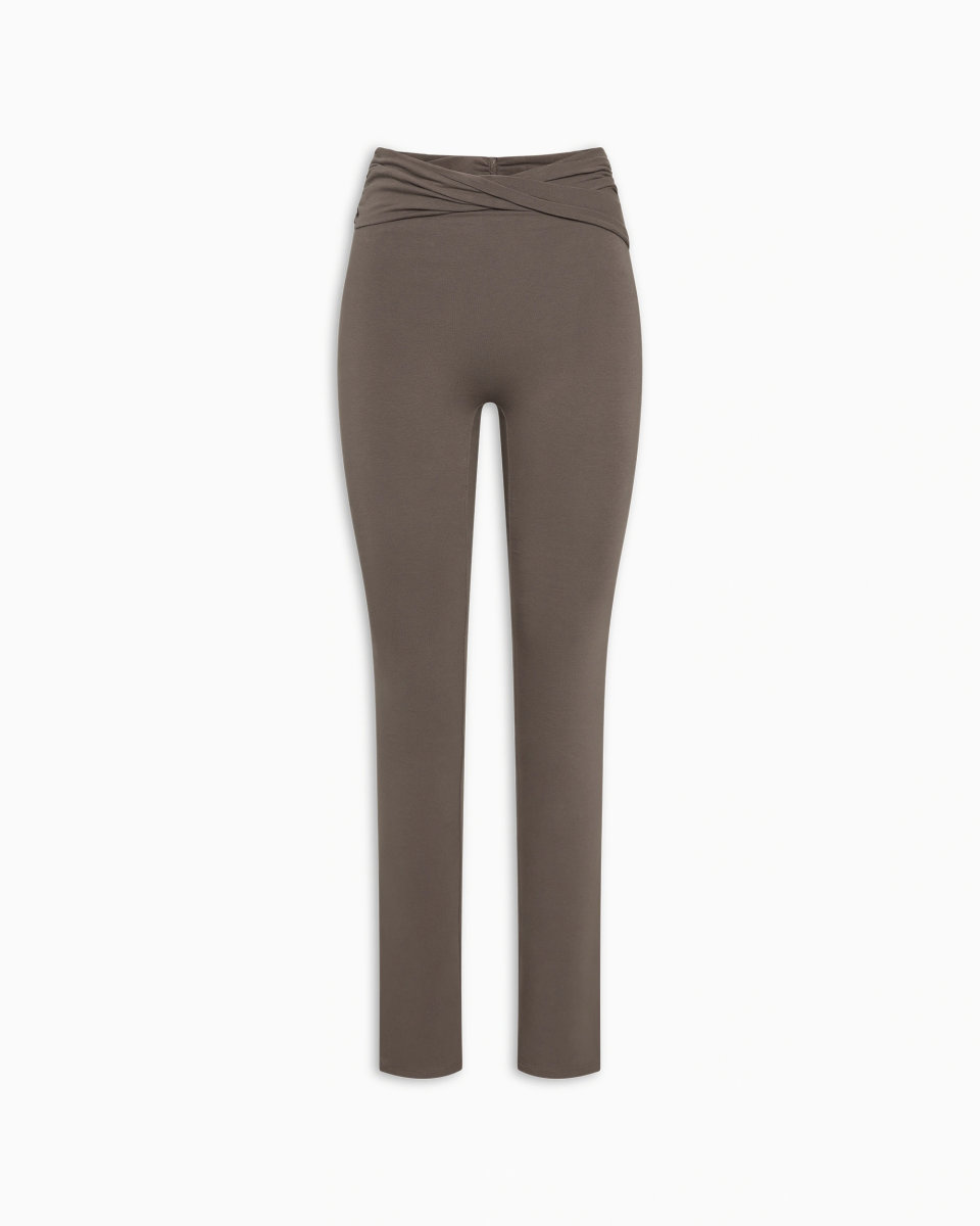 Asymmetrical Foldover Leggings | Truffle