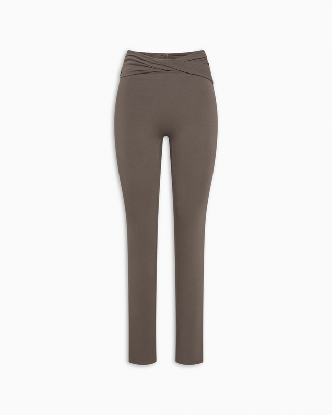 Asymmetrical Foldover Leggings | Truffle