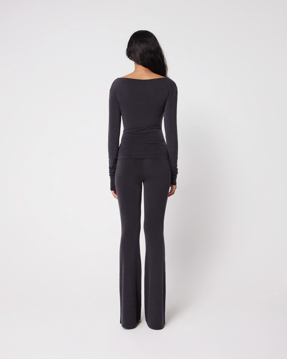 Boat Neck Long Sleeve | Black