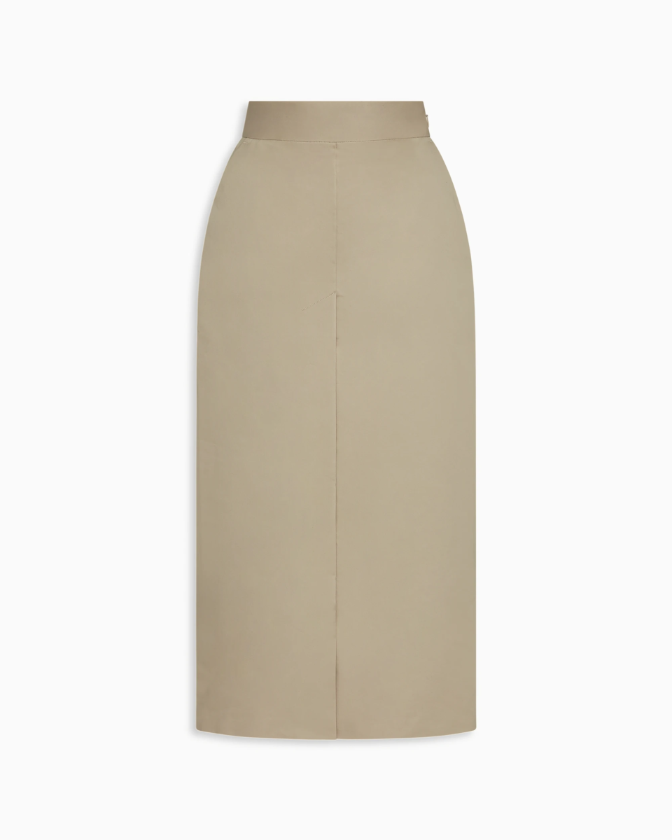 Button Front Maxi Skirt | Taupe