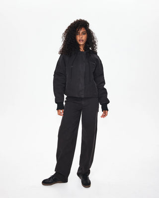 Canvas Hooded Jacket | Washed Black