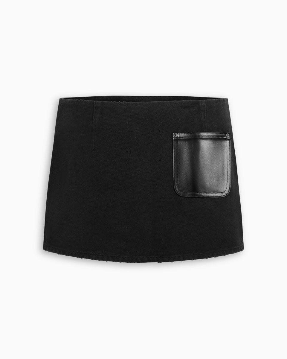 Canvas Mini Skirt | Washed Black