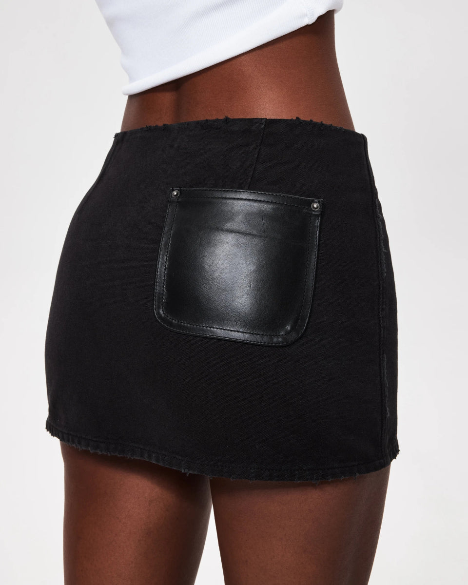 Canvas Mini Skirt | Washed Black