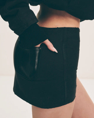 Canvas Mini Skirt | Washed Black