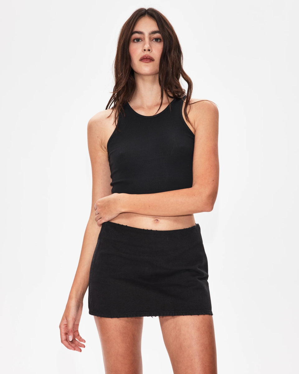 Canvas Mini Skirt | Washed Black – Khy