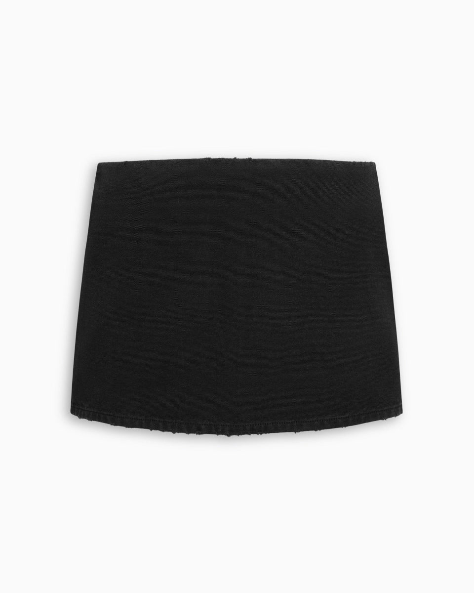 Canvas Mini Skirt | Washed Black