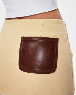 Canvas Mini Skirt | Wheat