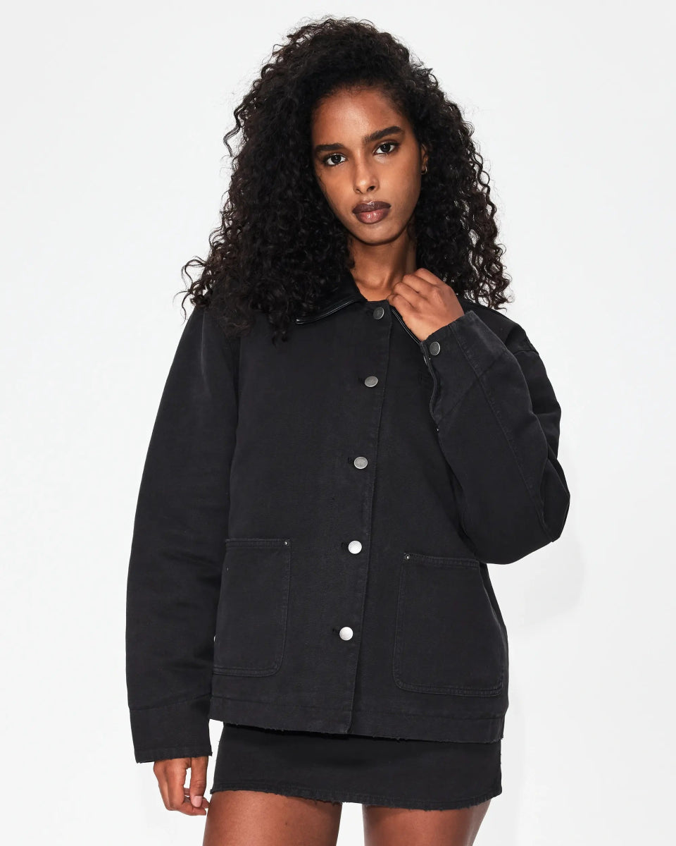 Canvas Utility Jacket | Washed Black