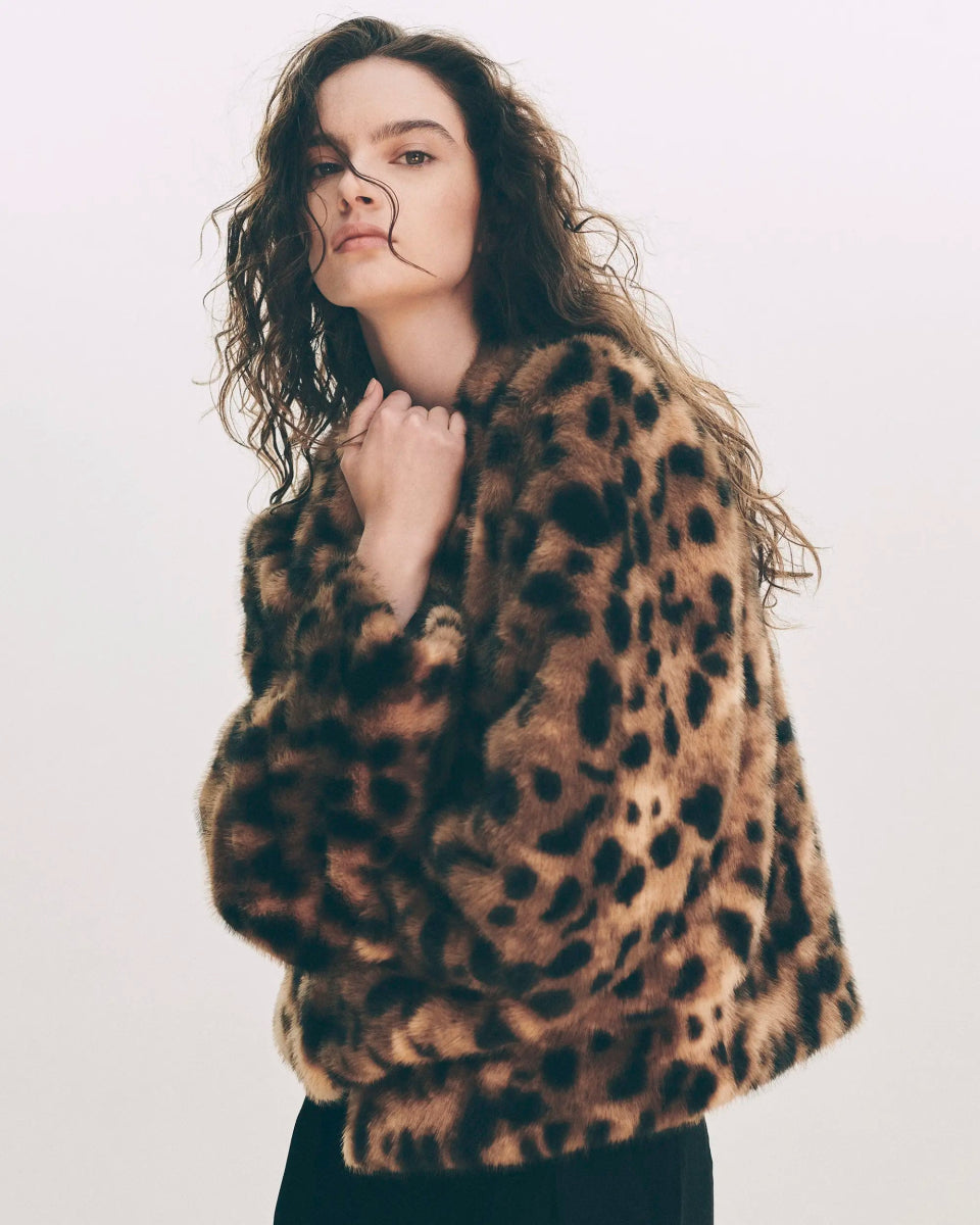 Signature Faux Fur Jacket | Leopard