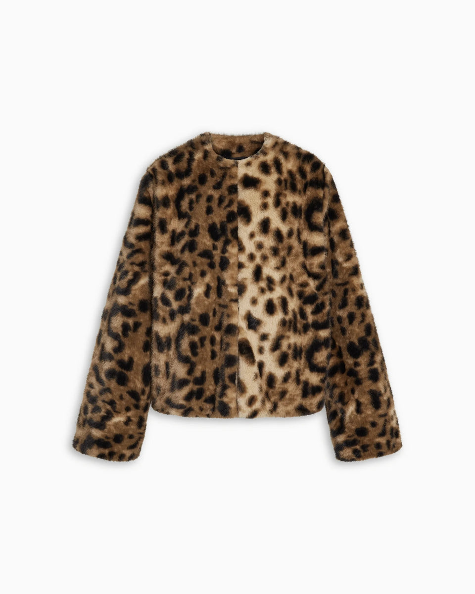 Signature Faux Fur Jacket | Leopard