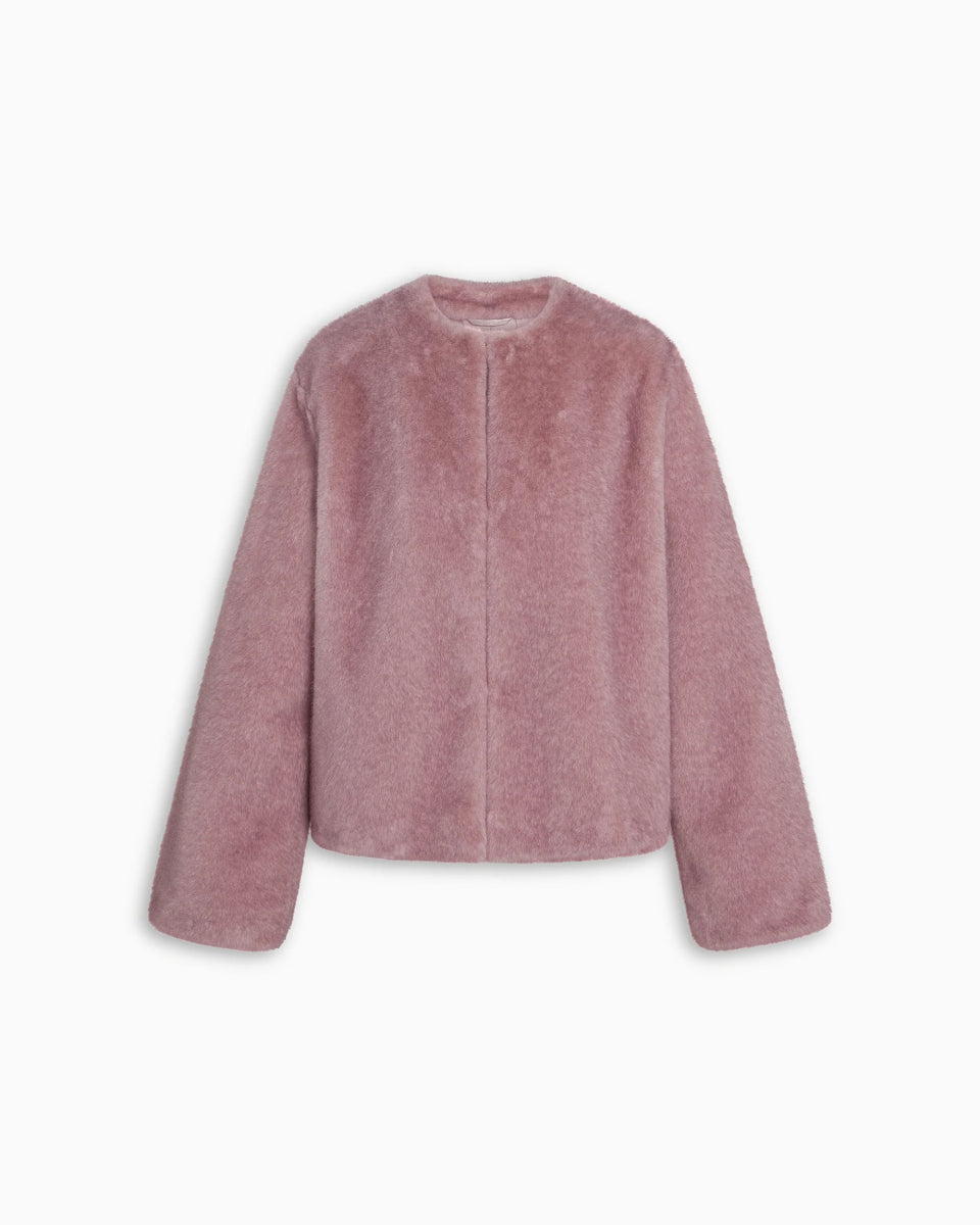 Signature Faux Fur Jacket | Powder Pink