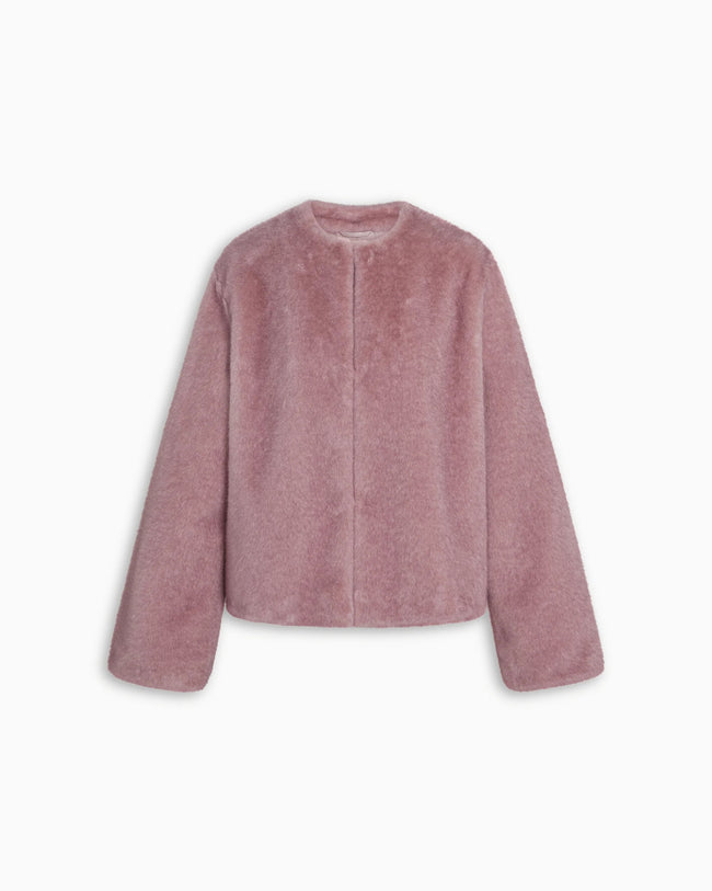 Signature Faux Fur Jacket | Powder Pink