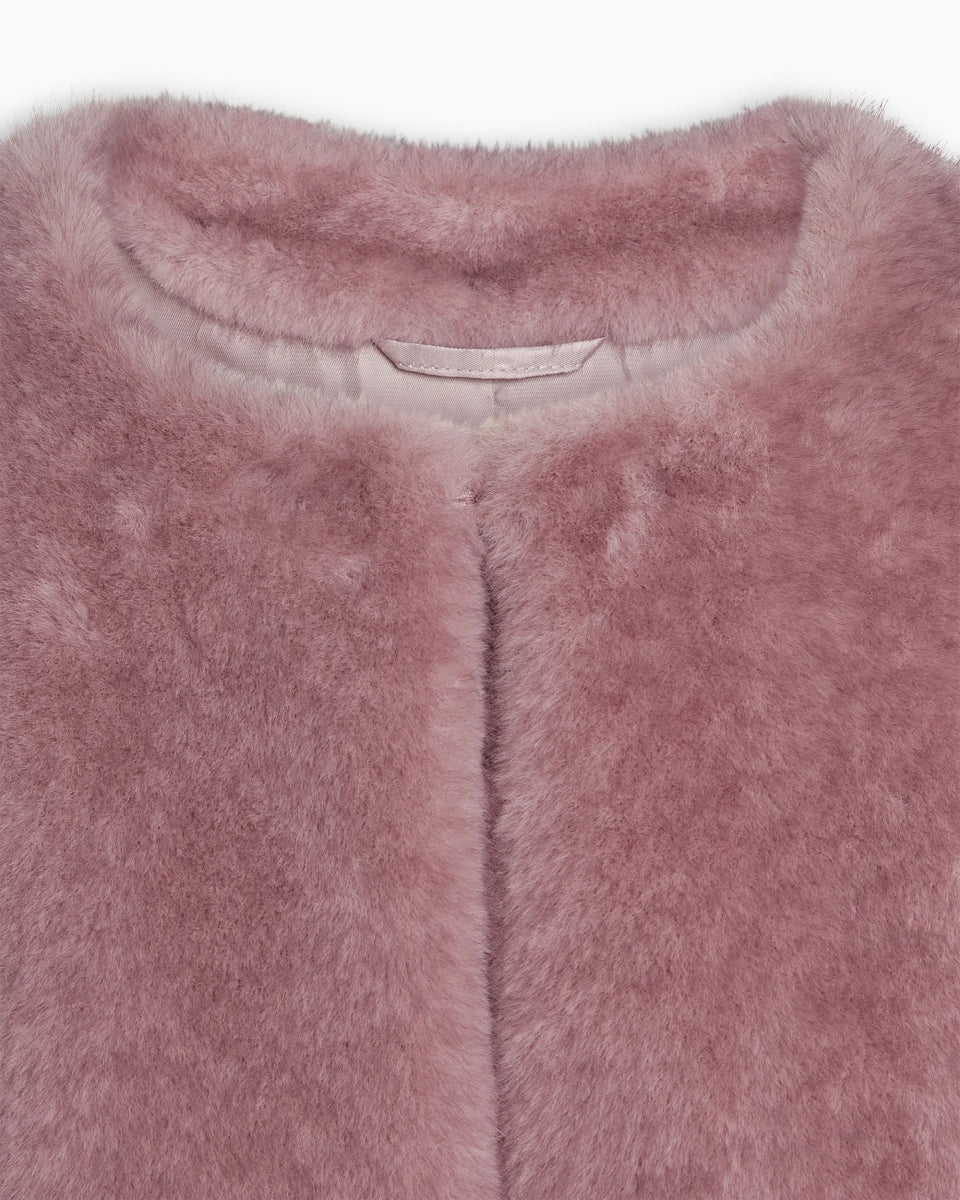 Signature Faux Fur Jacket | Powder Pink