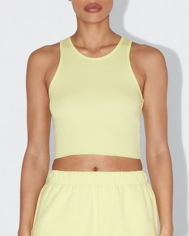 Cropped Raw Hem Rib Tank | Limoncello