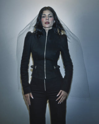 Denim Zipper Jacket | Black