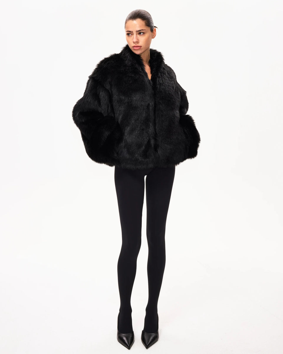 Faux Fur Jacket | Black