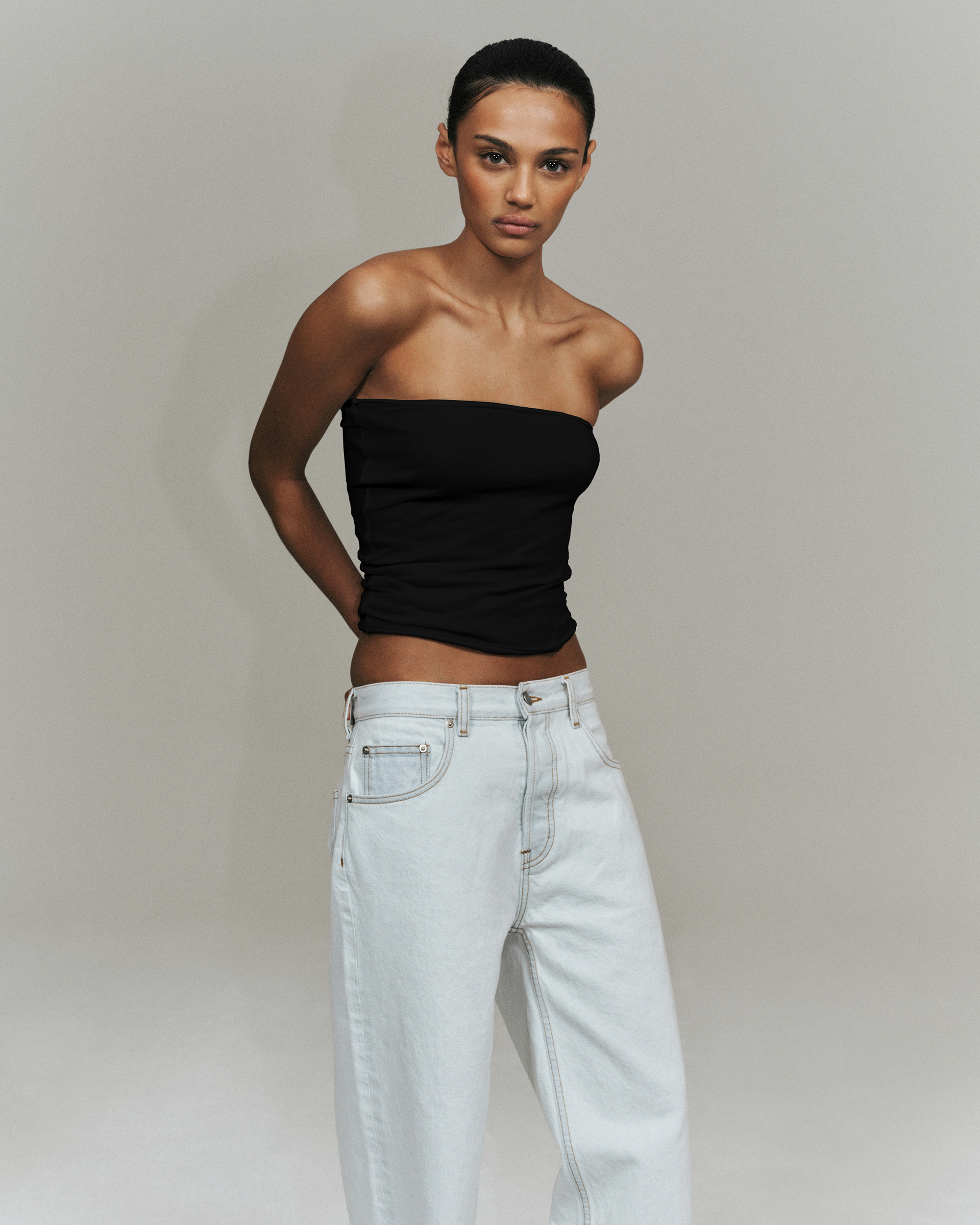 Feather Tube Top in Black - KHY by Kylie Jenner – Khy