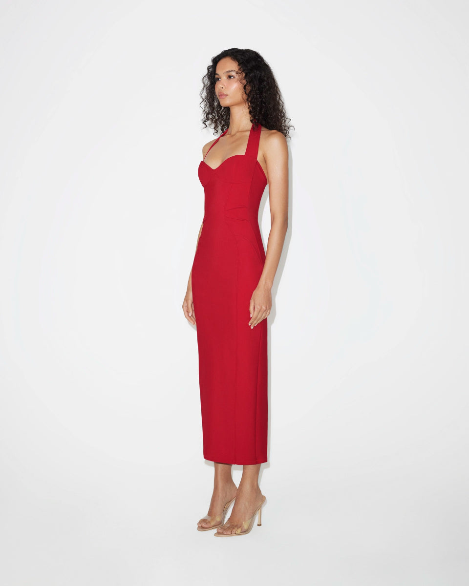 Fitted Halter Dress | Ruby
