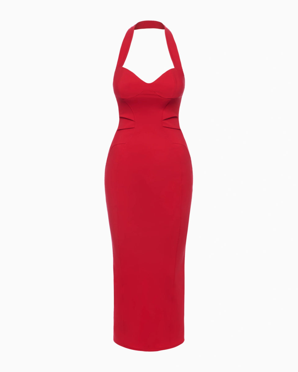 Fitted Halter Dress | Ruby