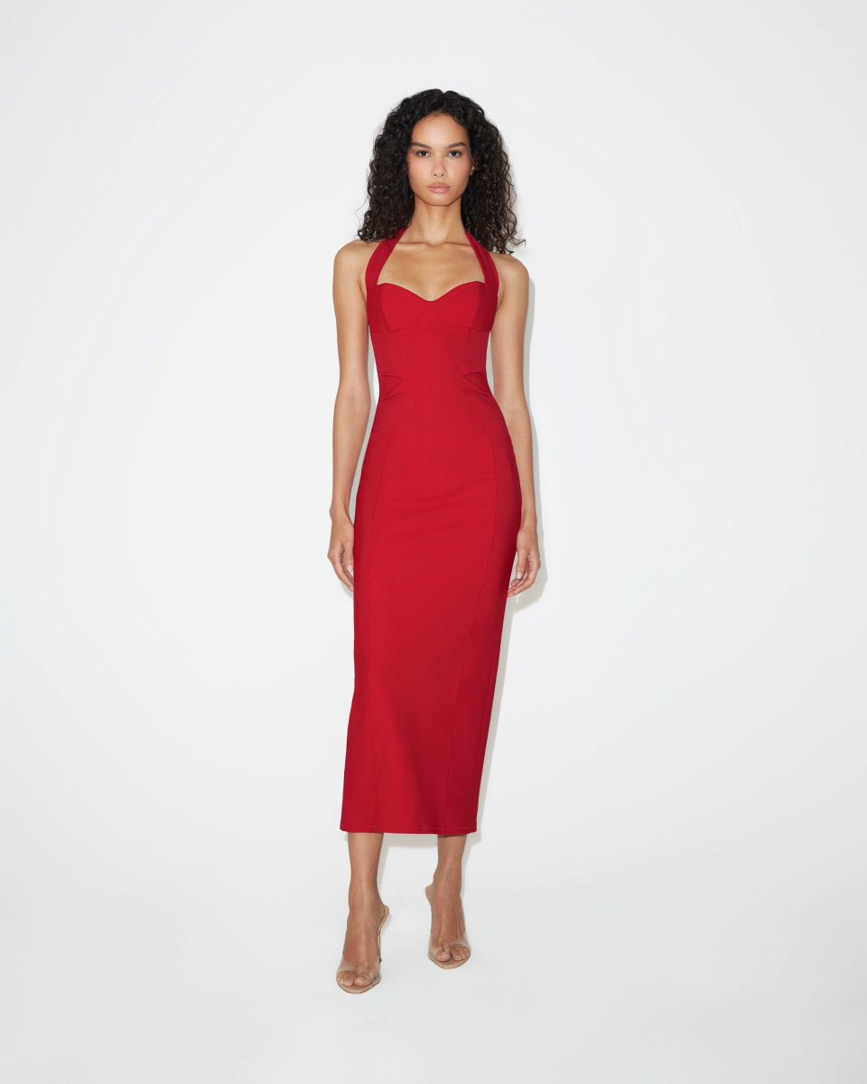 Fitted Halter Dress | Ruby