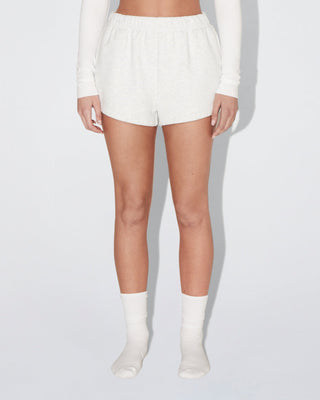 Fleece Mini Short | Light Heather Grey