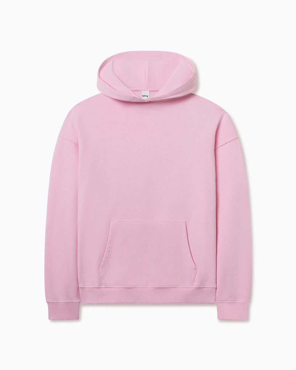 Pink High Low Sweatshirt Hooded Fleece Oversized Hoodie Orchid Pink