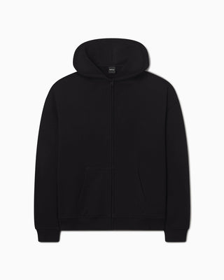Fleece Oversized Zip Hoodie | Black
