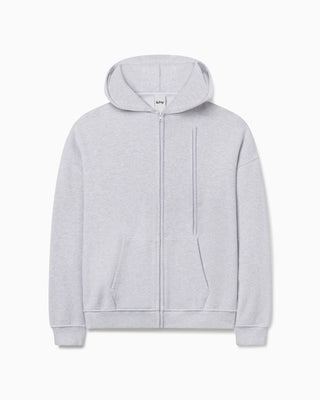 Fleece Oversized Zip Hoodie | Light Heather Grey