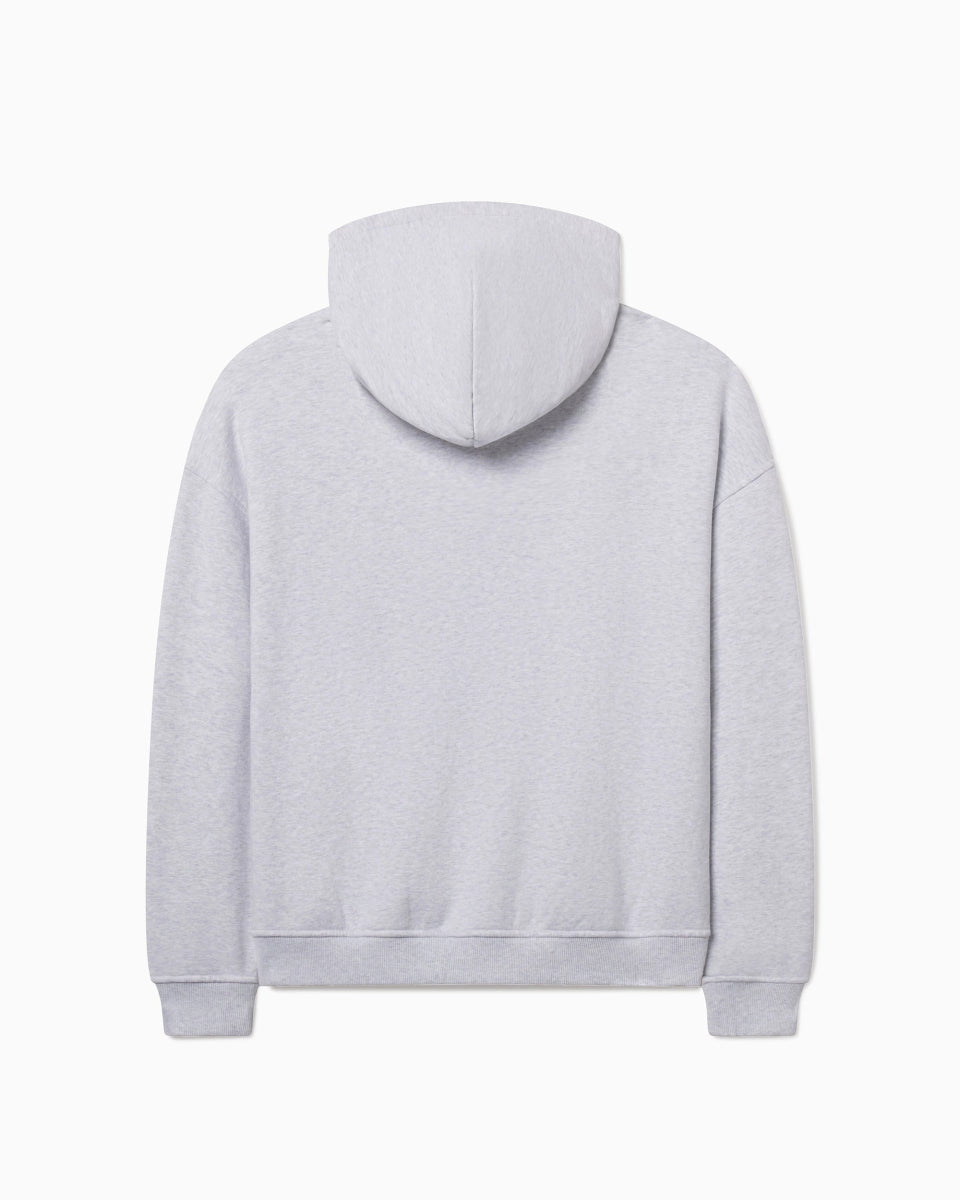 Fleece Oversized Zip Hoodie | Light Heather Grey – Khy Fleece Oversized Zip Hoodie | Light Heather Grey – Khy