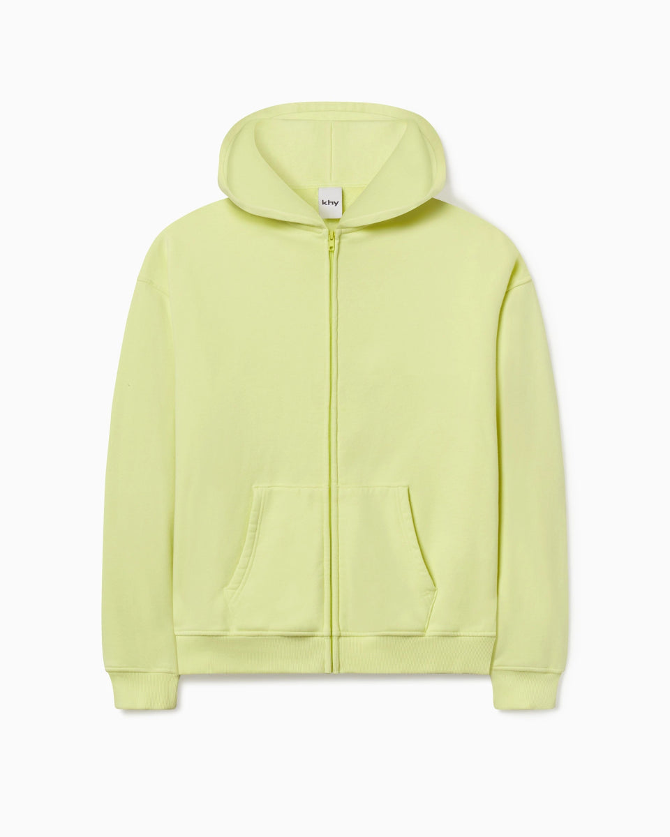 Fleece Oversized Zip Hoodie | Limoncello