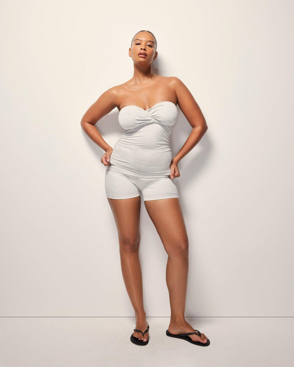 Foldover Shorts | Heather Grey