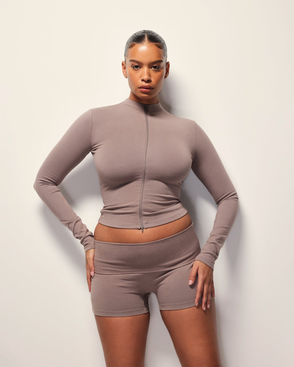 Foldover Shorts | Truffle