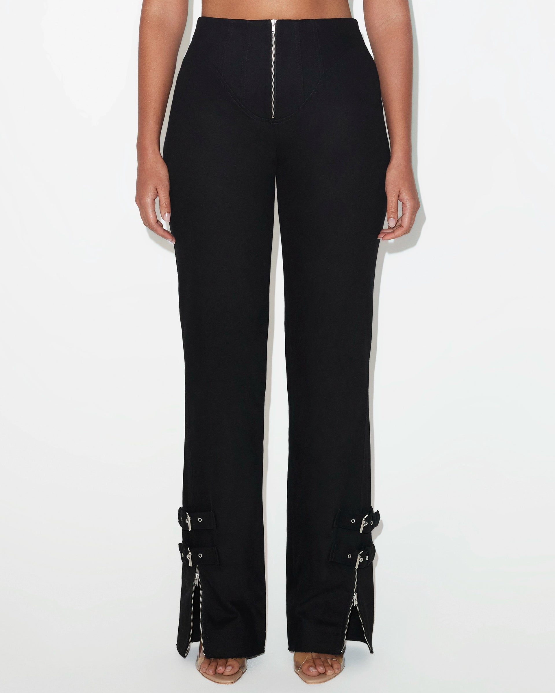 Black High Rise Denim Trousers Jeans | Khy