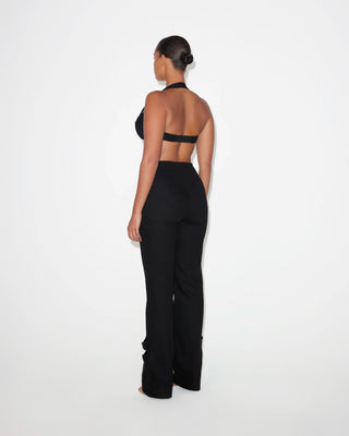 High Rise Denim Trousers | Black