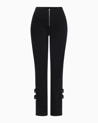 High Rise Denim Trousers | Black