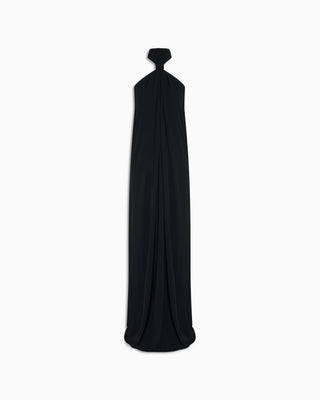 Knotted Halter Gown | Black