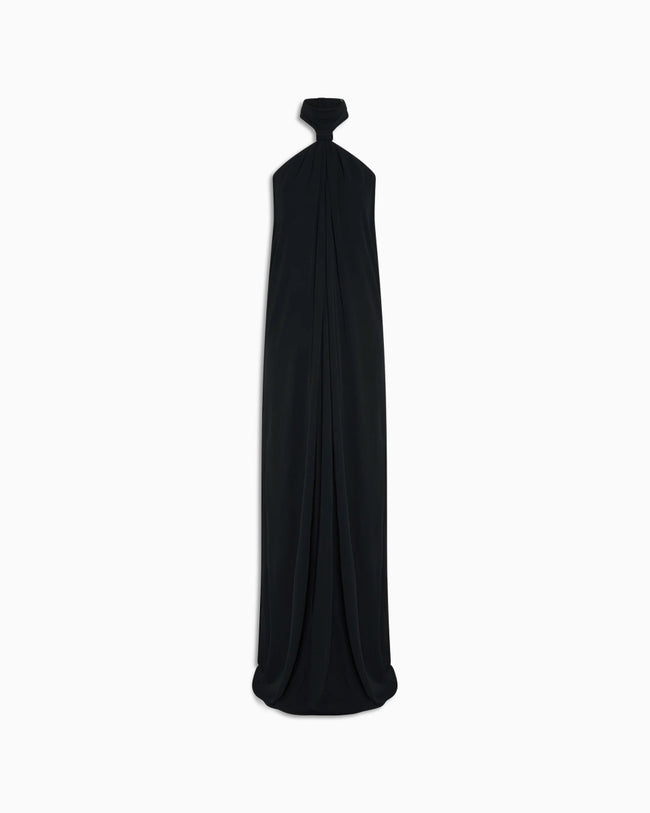 Knotted Halter Gown | Black