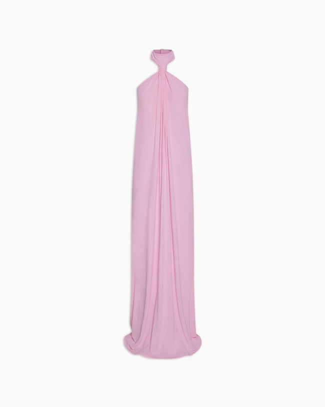 Knotted Halter Gown | Powder Pink