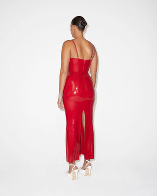Latex Maxi Skirt | Rouge